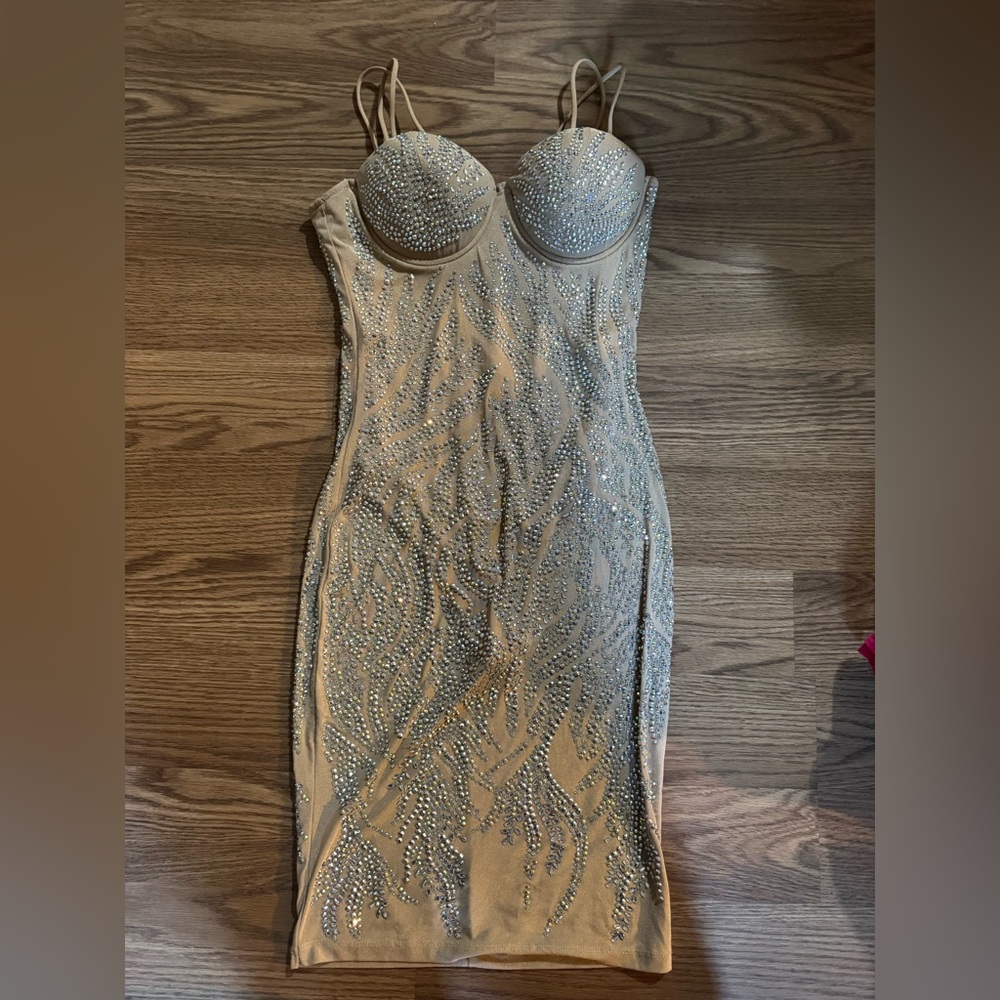 Sparkling Silver Embellished Dress